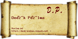 Deák Pálma névjegykártya