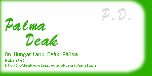 palma deak business card
